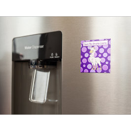 Imã White e Tan Curly Haired Llama em Bolinhas