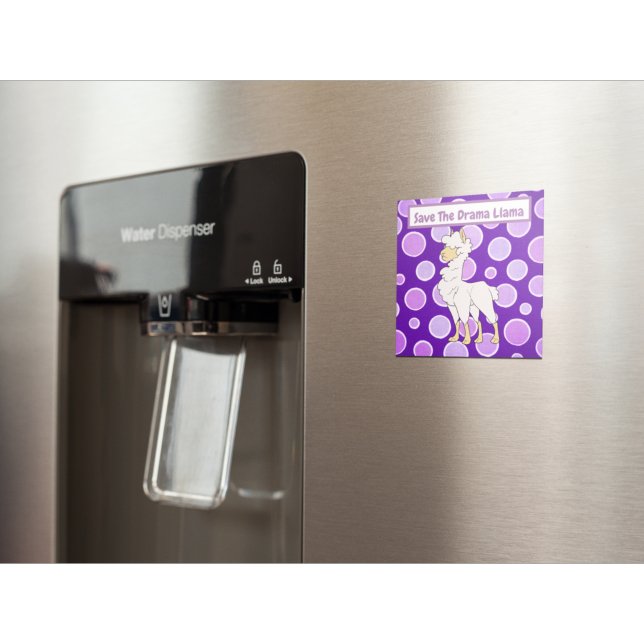 Imã White e Tan Curly Haired Llama em Bolinhas (Criador carregado)