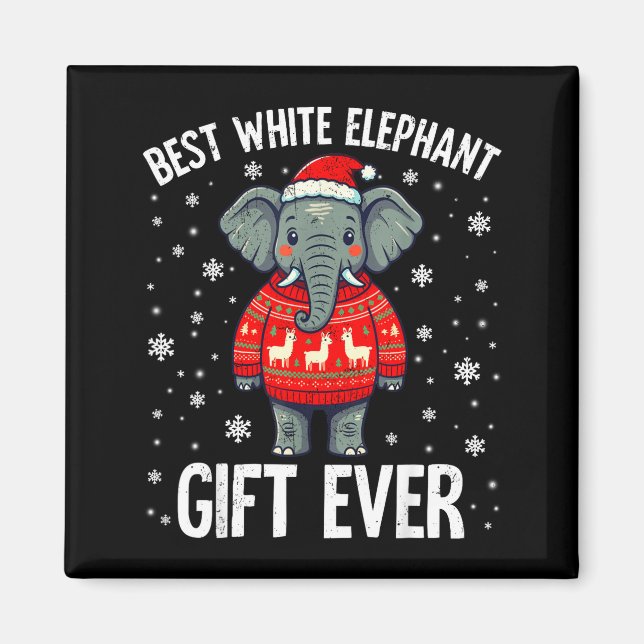 Imã White Elephant Ever Christmas Xmas Under 15 20  (Frente)