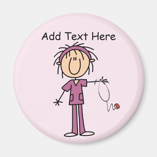 Imã White Female Stick Figura T-shirts e presentes (Frente)