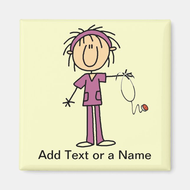 Imã White Female Stick Figura T-shirts e presentes (Frente)