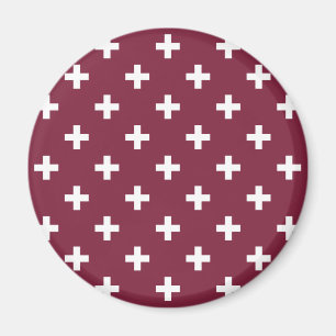 Imã White polka crosses on mulberry
