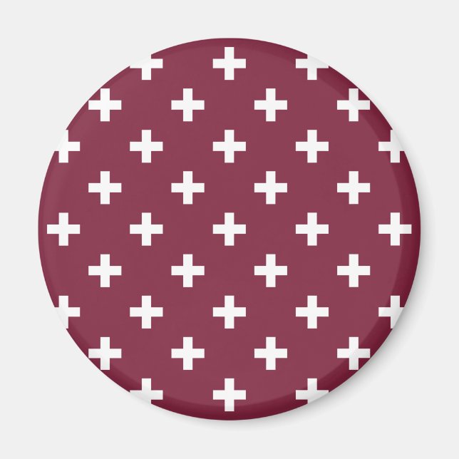 Imã White polka crosses on mulberry (Frente)