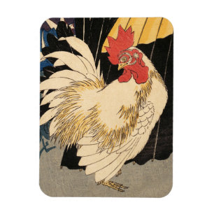 Ímã White Rooster Fine Art