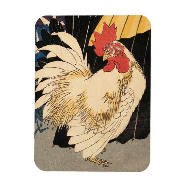 Ímã White Rooster Fine Art (Vertical)