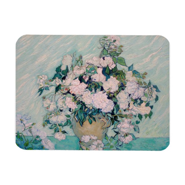 Ímã White Roses-1890-Vincent van Gogh (Horizontal)