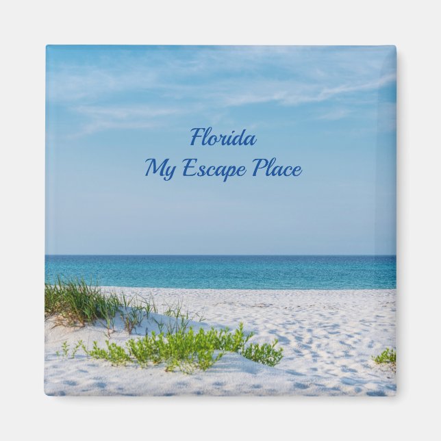 Imã White Sandy Beach Florida Coastline Magnet (Frente)