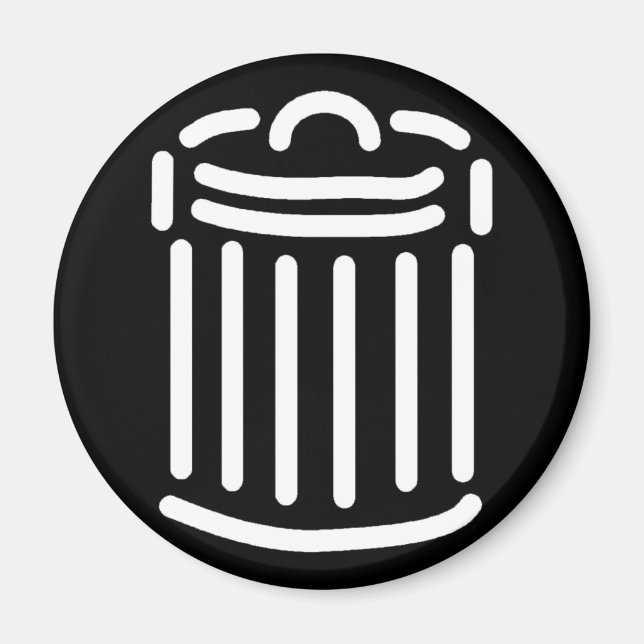 Imã White Trash Can Symbol (Frente)