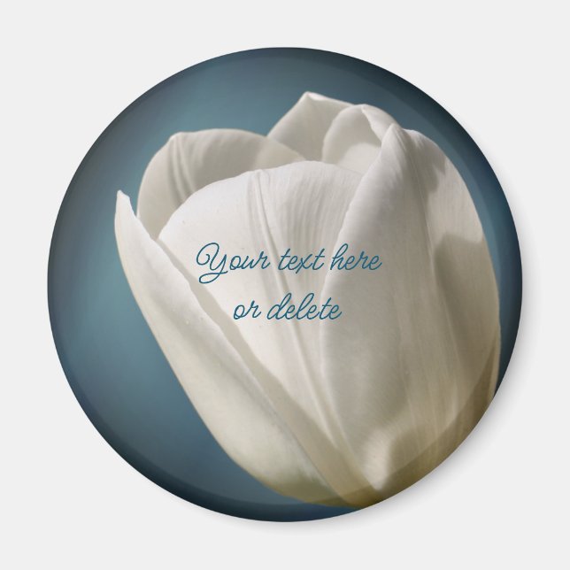 Imã White Tulip Flower Personalized (Frente)