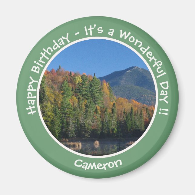 Imã Whiteface Mountain, Adirondack Autumn Party Items (Frente)