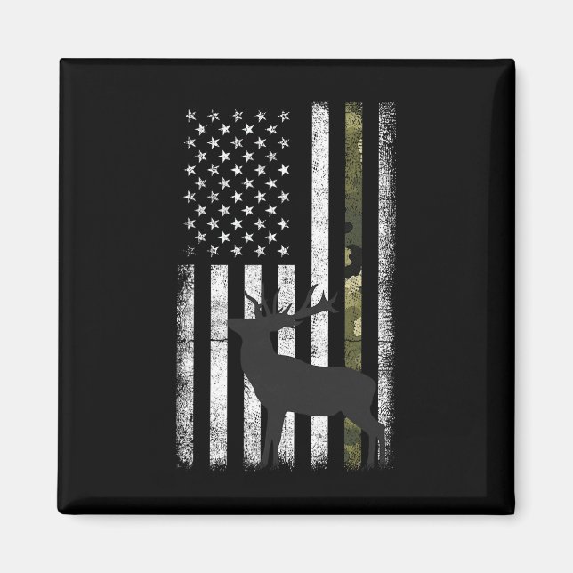 Imã Whitetail Deer Hunter Elk Buck Camo Americano (Frente)
