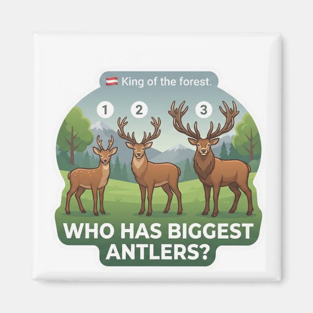 Imã Who Has Biggest Antlers? Red Deer Austria Animal  (Frente)