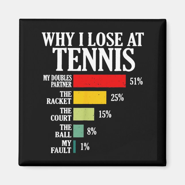Imã Why I Lose At Tennis Funny Tennis Player Quote  (Frente)