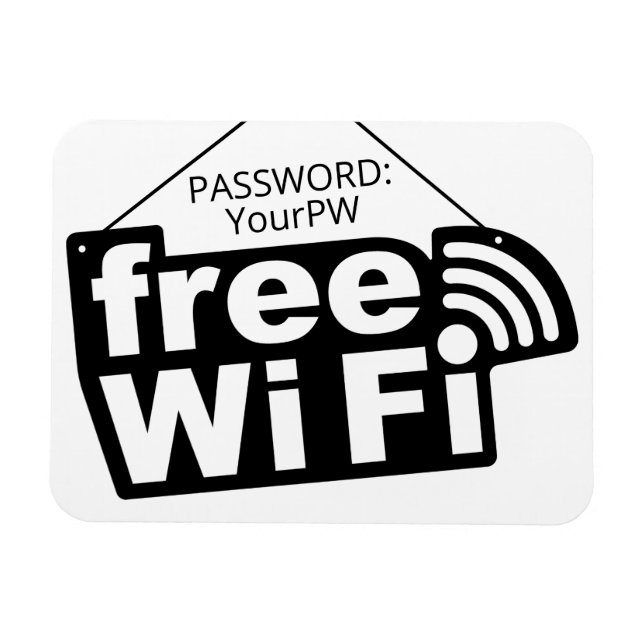 Ímã Wi-Fi sem texto personalizado (Horizontal)