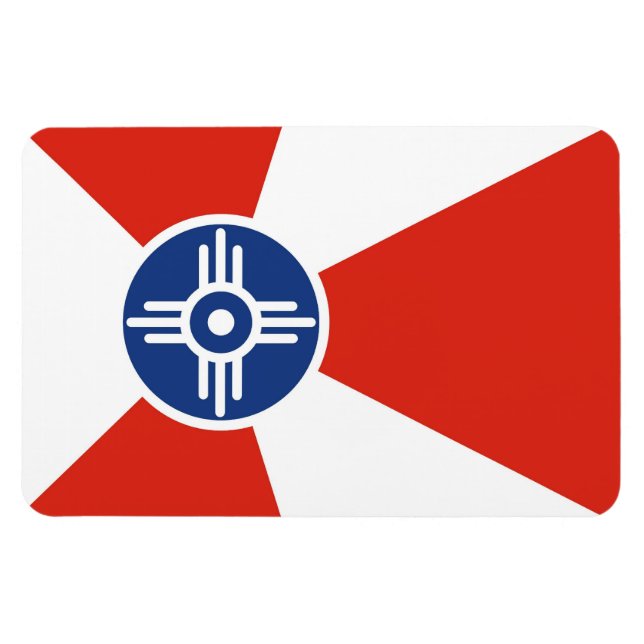 Ímã Wichita city flag  Kansas state America country (Horizontal)