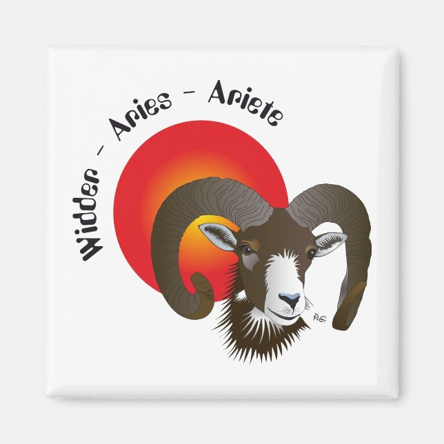 Imã Widder Sternzeichen Magnet (Frente)