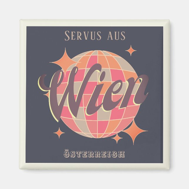 Imã Wien Viena Österreich Áustria Retro (Frente)