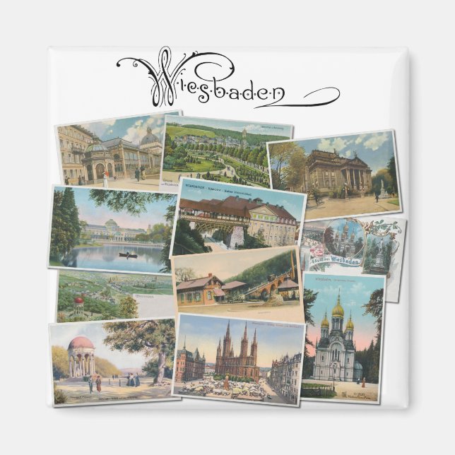 Imã Wiesbaden: Vintage Postcards Souvenir (Frente)
