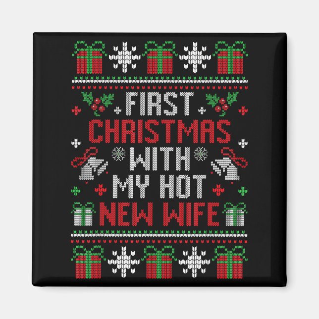 Imã Wife Husband First Christmas Just Married Christma (Frente)