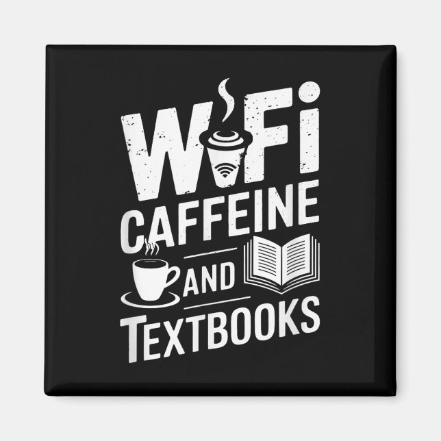 Imã Wifi Caffeine And Textbooks  (Frente)