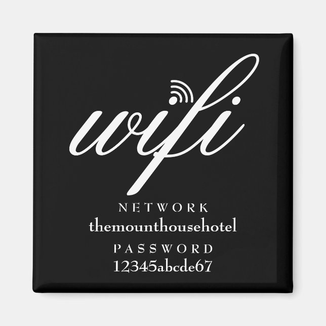 Imã Wifi Network and Password Sign (Frente)