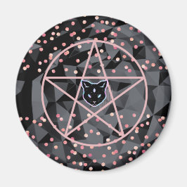 Imã WiizyWitch Magic Witch Cosmic Cat Pentacle Magick