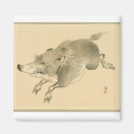 Imã Wild Boar (Arte japonesa) (por Kono Bairei)