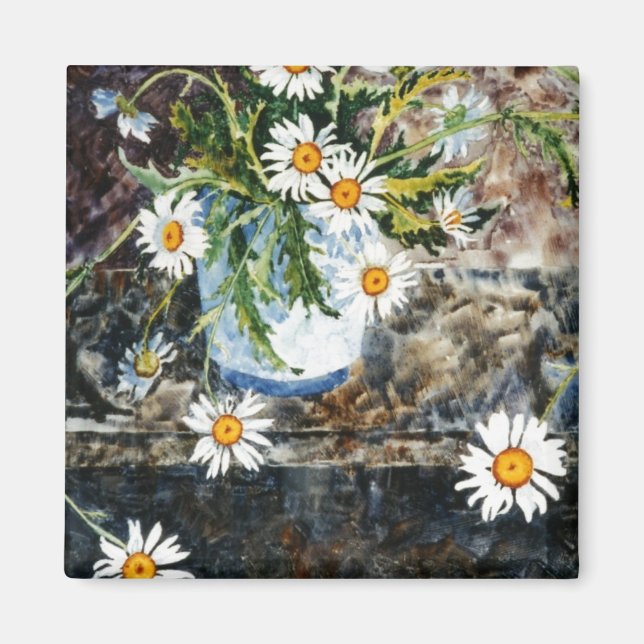 Imã "Wild Dasies on a Shelf" (Frente)