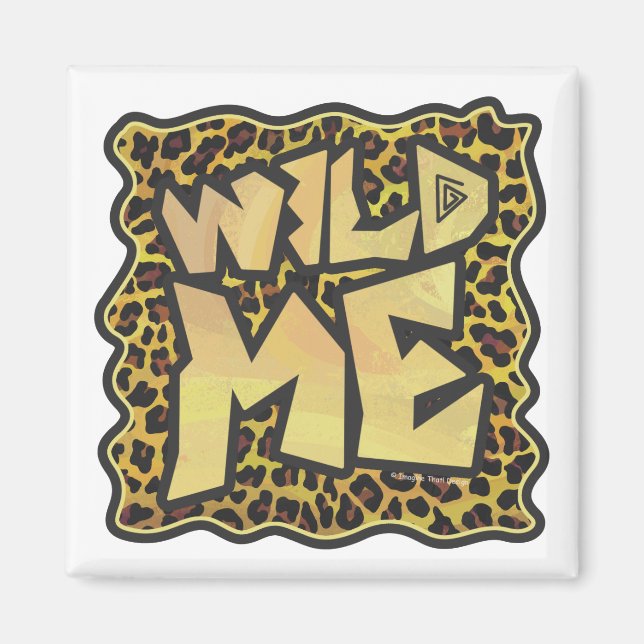 Imã Wild Me Leopard Brown e Yellow Impressão (Frente)