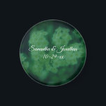 Imã Wild Rose Flowers Personalized Wedding<br><div class="desc">Soft and dreamy wild white rambling rose flowers with a dark green overlay save the date wedding announcement or favor refrigerator magnet. Fill in your information in the template. Make more changes to text and font size, style, and color by clicking on Customize. This image is available on many products...</div>