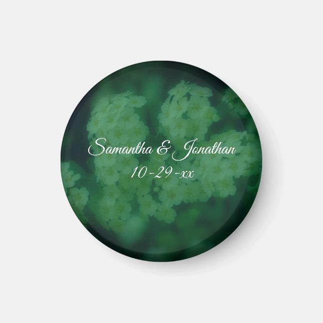 Imã Wild Rose Flowers Personalized Wedding  (Frente)