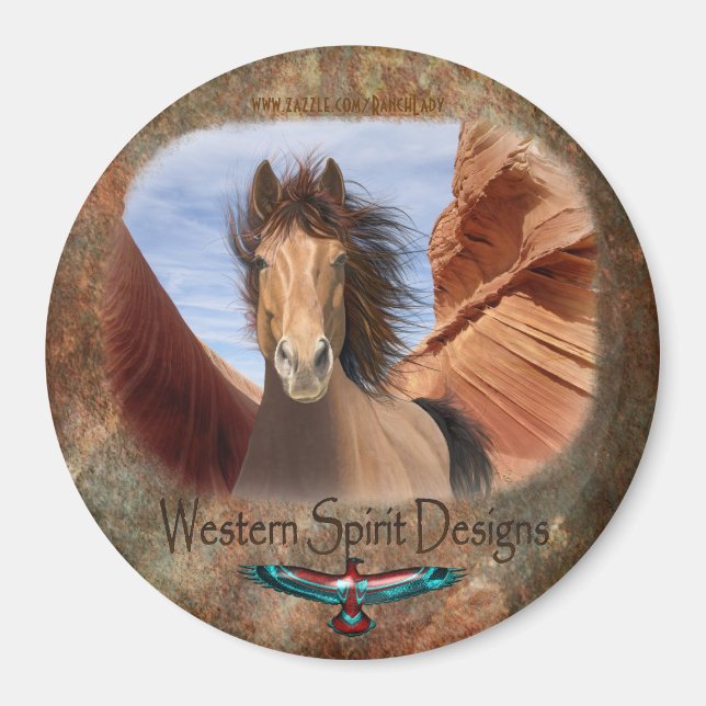 Imã Wild Stallion Southwestern Magnet (Frente)
