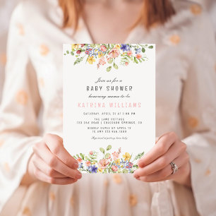 Ímã Wildflower Boho Campo Gênero Chá de fraldas neutro