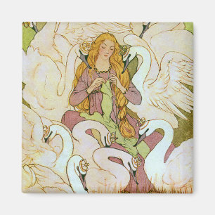 Imã Wilds Swans Fairy Tale Art Magnet