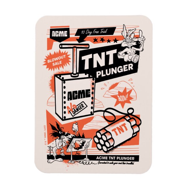 Ímã WILE E. COYOTE™ | Êmbolo dinâmico ACME TNT (Vertical)