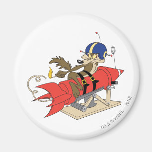 Imã Wile E. Coyote lançando o foguete vermelho