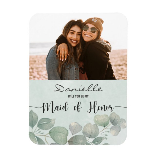 Ímã Will You Be My Maid of Honor sage green (Vertical)