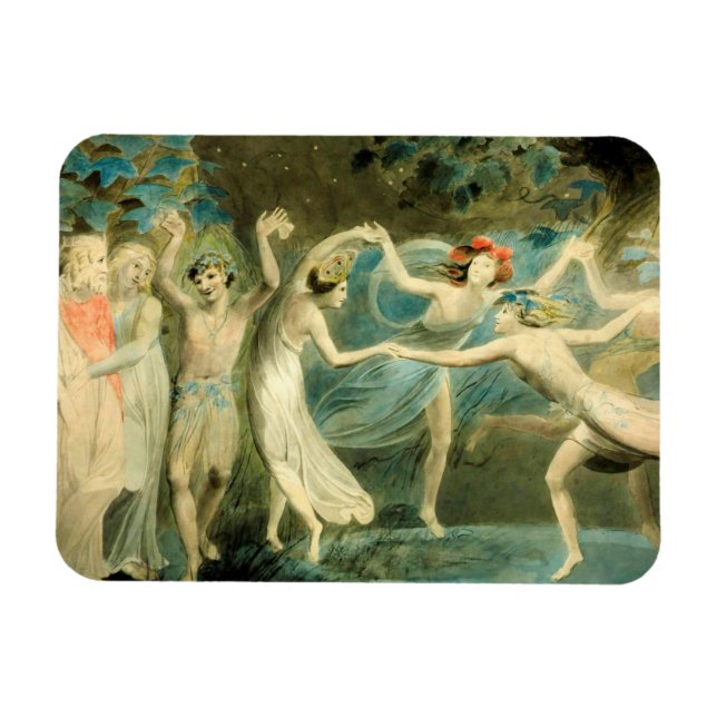 Ímã William Blake Oberon, Titania e Puck com Fairie (Horizontal)