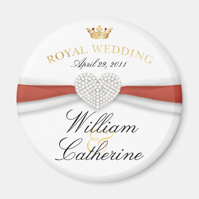 Imã William & Kate - Presente Comemorativo do Casament (Frente)