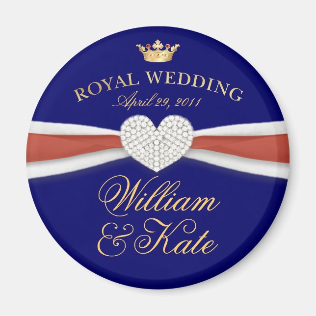 Imã William & Kate - Presente Comemorativo do Casament (Frente)