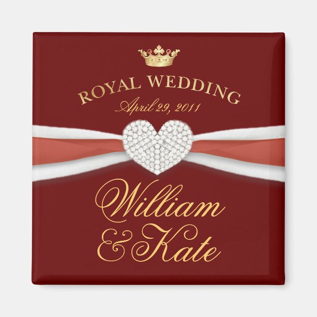 Imã William & Kate - Presente Comemorativo do Casament (Frente)