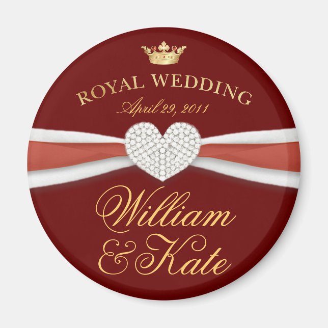 Imã William & Kate - Presente Comemorativo do Casament (Frente)