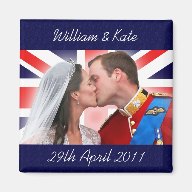 Imã William & Kate Royal Wedding Kiss Magnet (Frente)