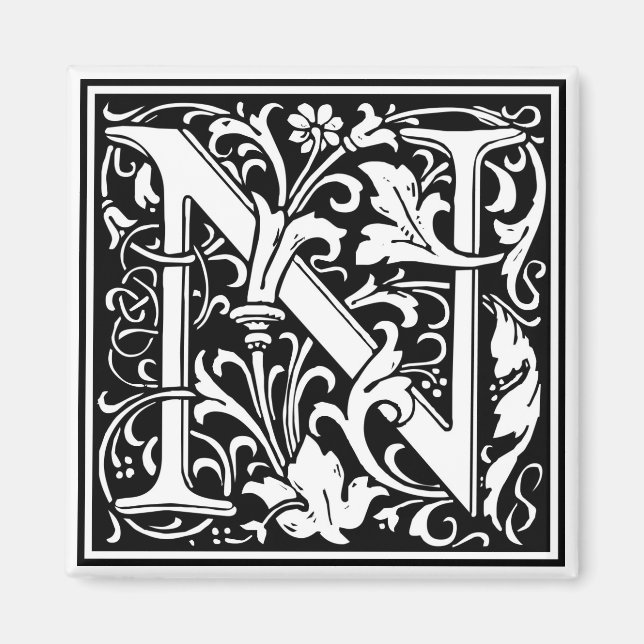 Imã William Morris Alphabet "N" (Frente)