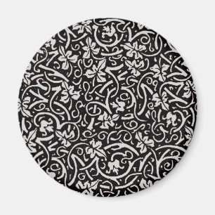 Imã William Morris Black White Grape Vine Art