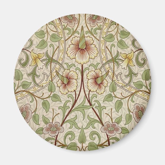 Imã William Morris Daffodil Classic Flower Wallpaper (Frente)