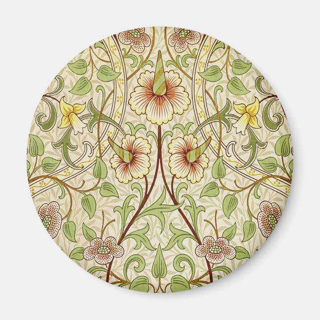 Imã William Morris Daffodil Classic Flower Wallpaper (Frente)