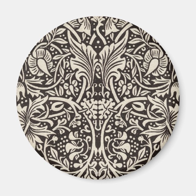 Imã William Morris Daffodil Floral Wallpaper (Frente)