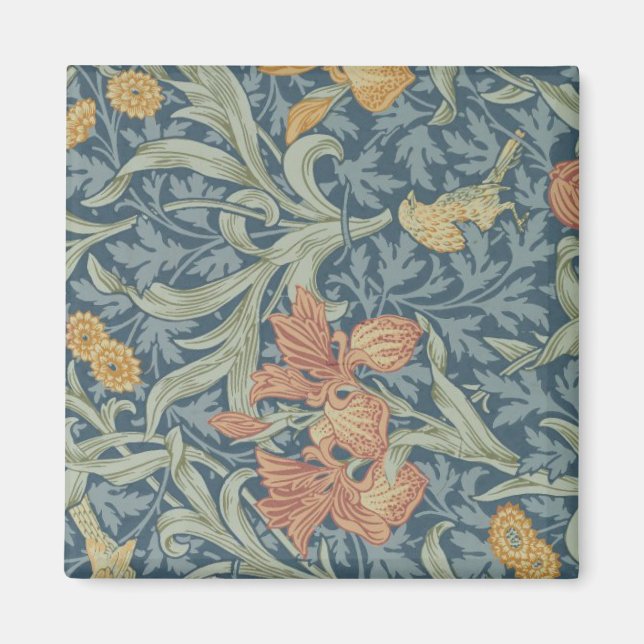 Imã William Morris Decorative Art Iris Pattern (Frente)