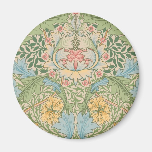 Imã William Morris Flor de Murta Floral Botânico (Frente)